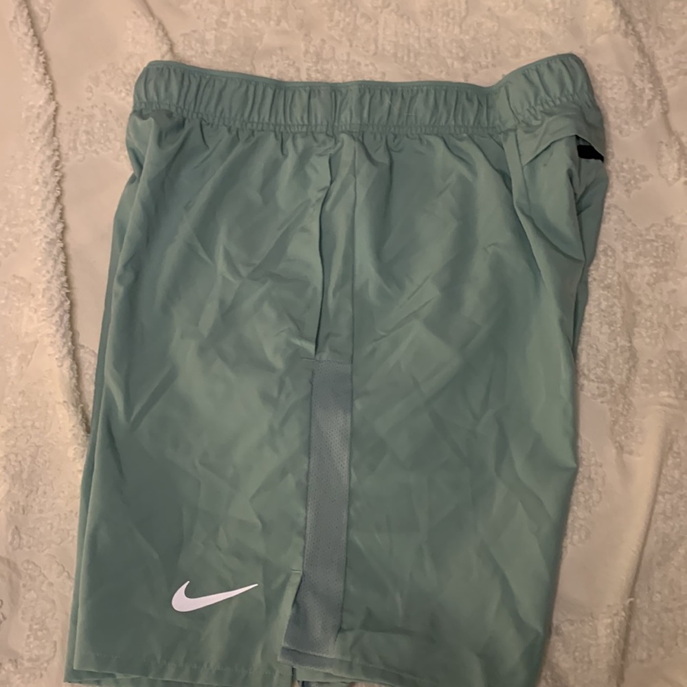 Nike Men's Athletic Shorts - Gray and Light Green - Picture 4 of 11